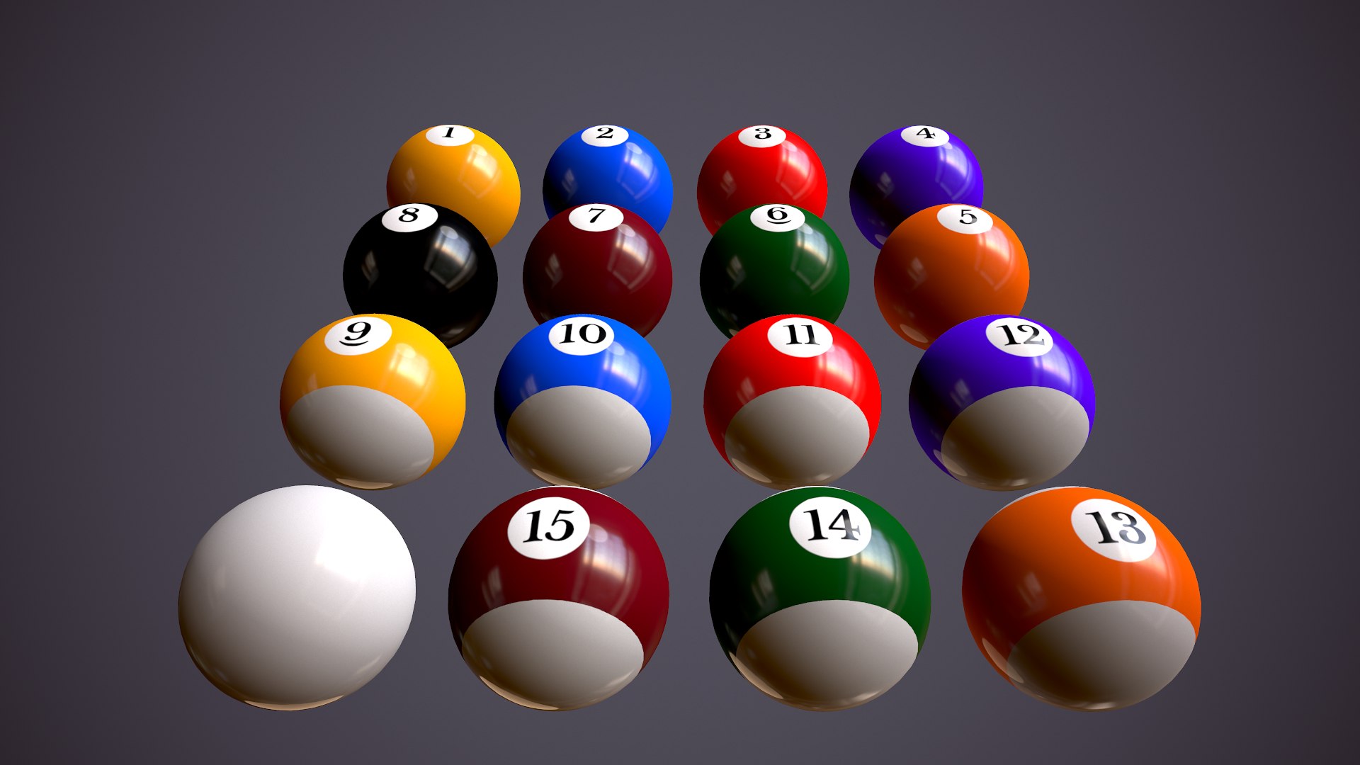 3D Billiard Balls Model TurboSquid 1970772