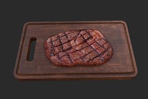 3D grilled steak board