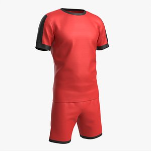 Soccer T-shirt and Shorts Red 3D model