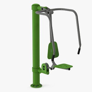 3D Green Push Chair Outdoor Fitness Equipment model