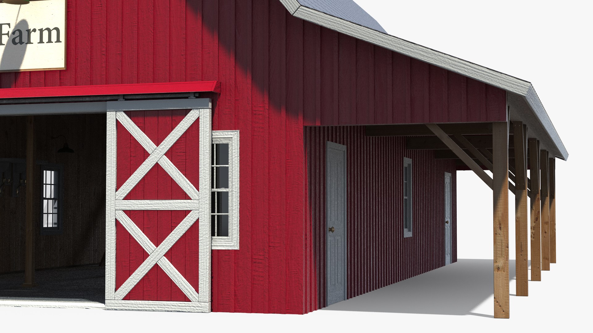 3D traditional american red barn - TurboSquid 1636814