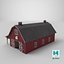 3D traditional american red barn
