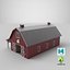 3D traditional american red barn
