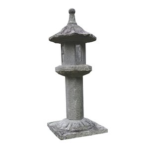 3D model Game Ready Tall Stone Lantern