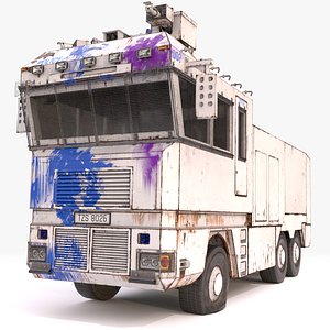 Police Car Water Cannon Hight Low Poly