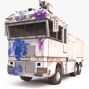 Police Car Water Cannon Hight Low Poly