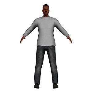 3D adult black male model
