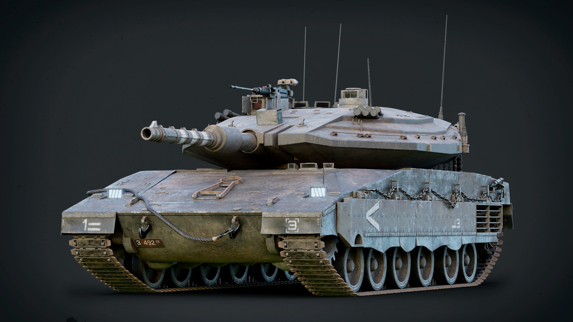 Rigged Merkava Mk4 GameReady LODs 3D model - TurboSquid 1734135