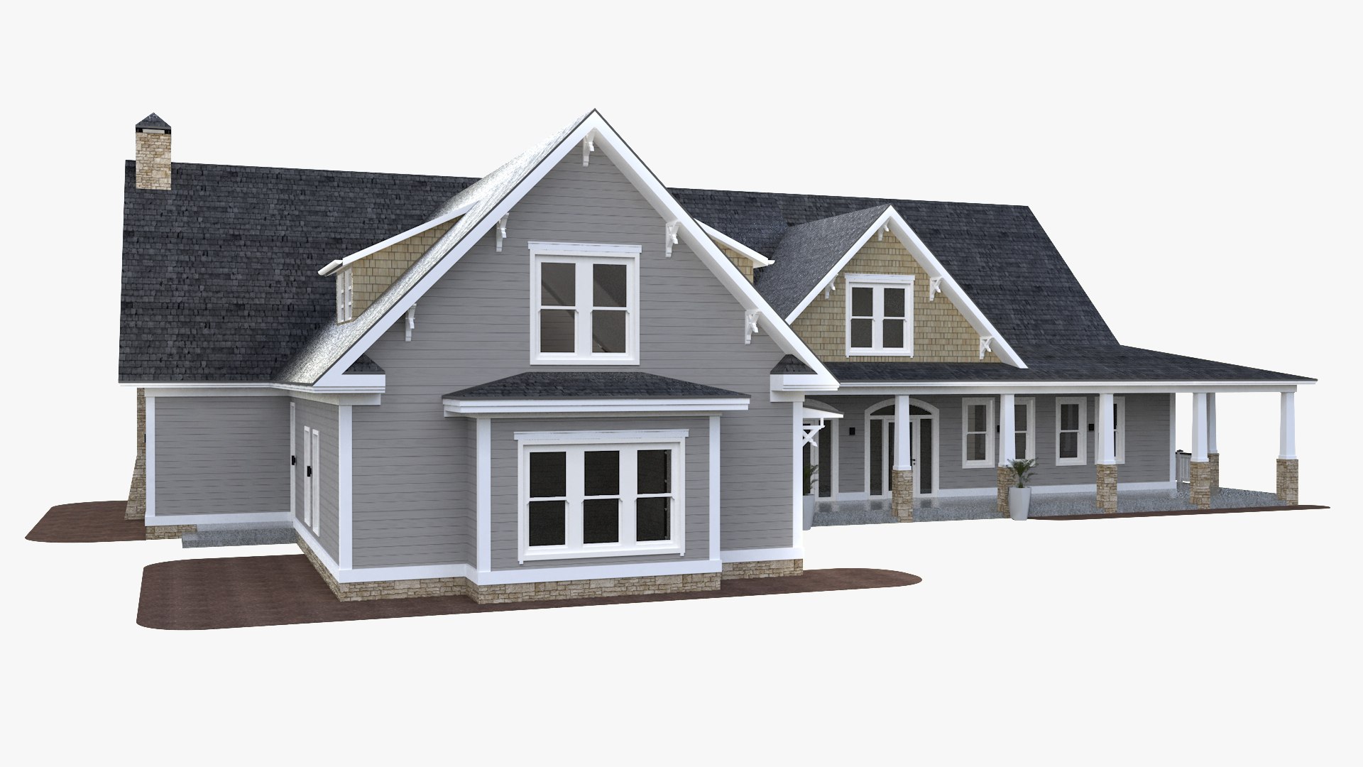 American Suburban House 3D Model - TurboSquid 1797247