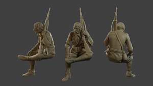 3D Italian soldier Sit3 ww2 IT10 model