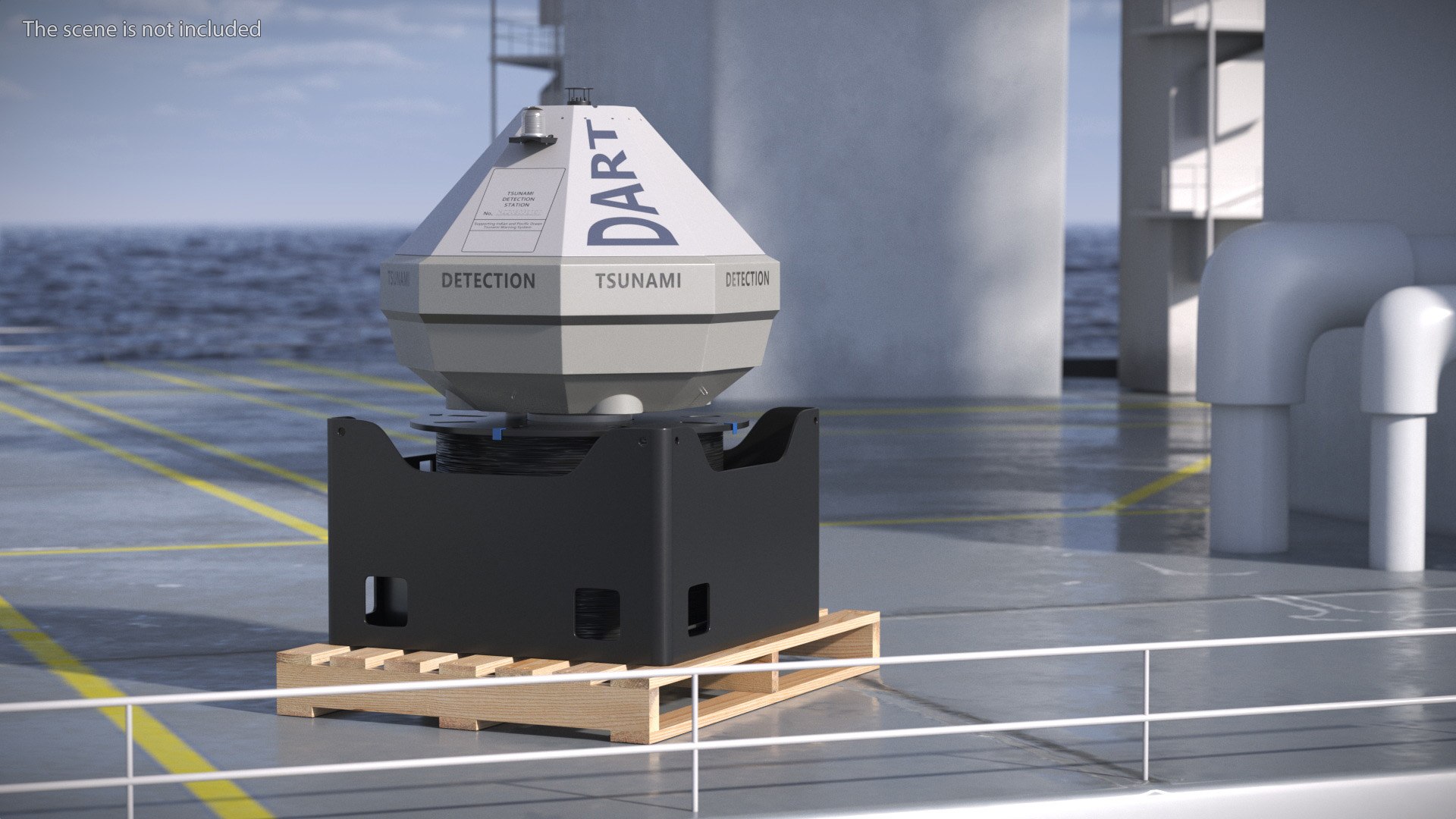 SAIC Marine Sensor Station With Cable Spool 3D - TurboSquid 2413163