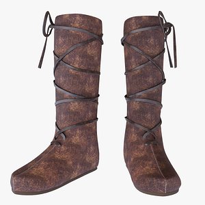 3D Low Poly Medieval Boots