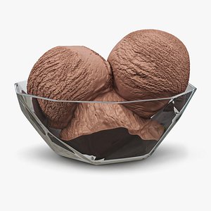 Ice Cream Chocolate Balls in Glass Bowl