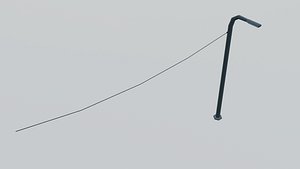 3D 3D City lamppost with cable with texture and fittings model