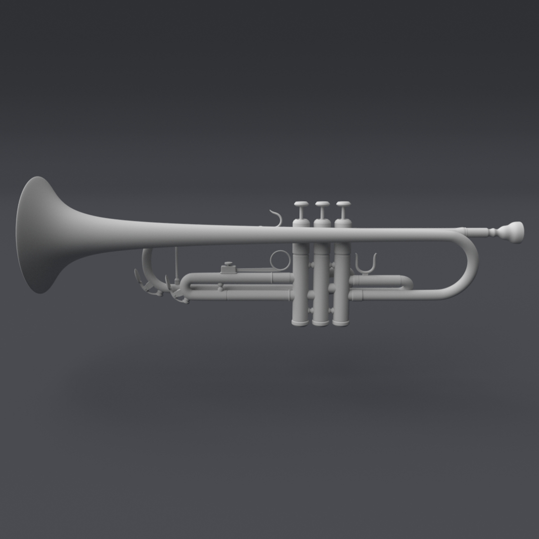 Trumpet Modeled Blender 3ds
