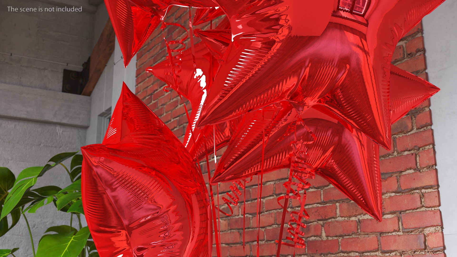 Star Shaped Red Balloons Tied To T Box 3d Model Turbosquid 1815190