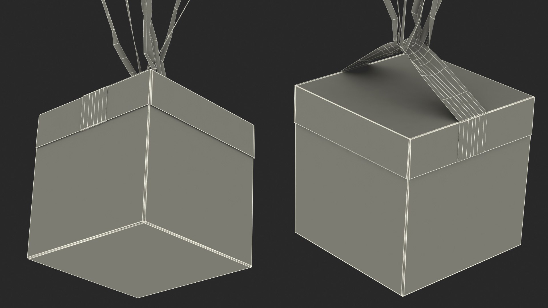 Star Shaped Red Balloons Tied to Gift Box 3D model - TurboSquid 1815190