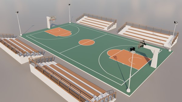 Street basketball court 3D model