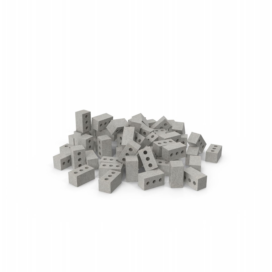3D Model Pile Of Concrete Bricks - TurboSquid 2130516