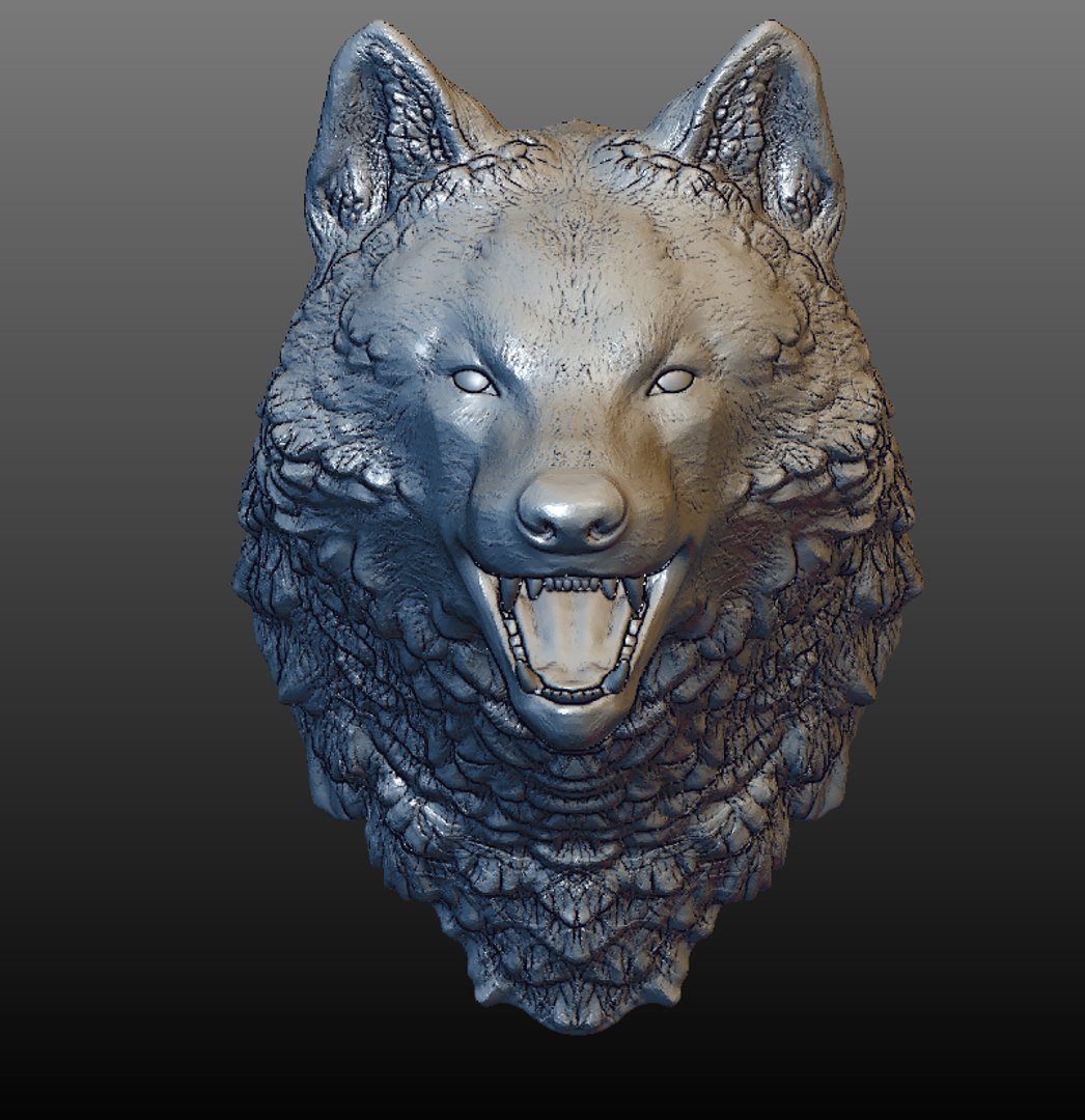 3d Model Of Wolf Head