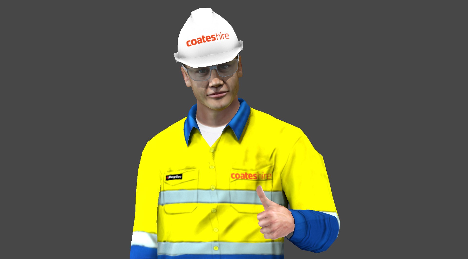 3d model coates hire worker
