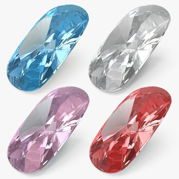 cushion cut diamonds set 3D model