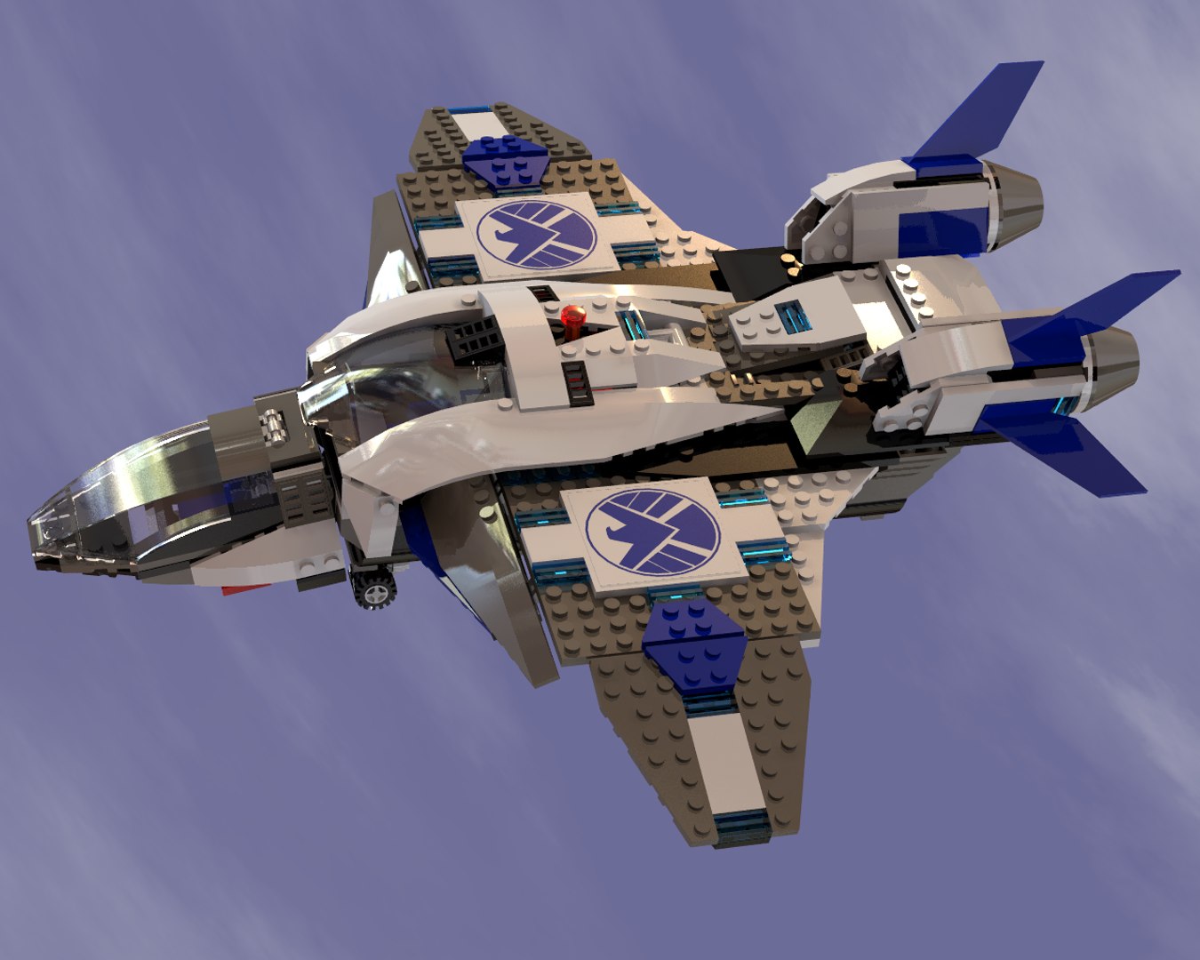 3d lego marvel quinjet model