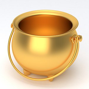 3D Gold Cauldron model