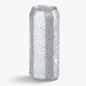 3D Aluminium Soda Can 500 ml with drops