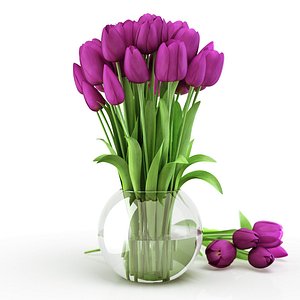 3d tulips vase piece