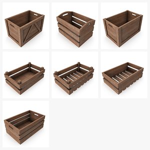 Wooden Material Transport Crates &ndash; High Quality 3D Models (Bundle) 3D model