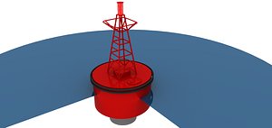 3d model of floating navigation buoy