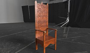 luxury wooden chair optional 3D