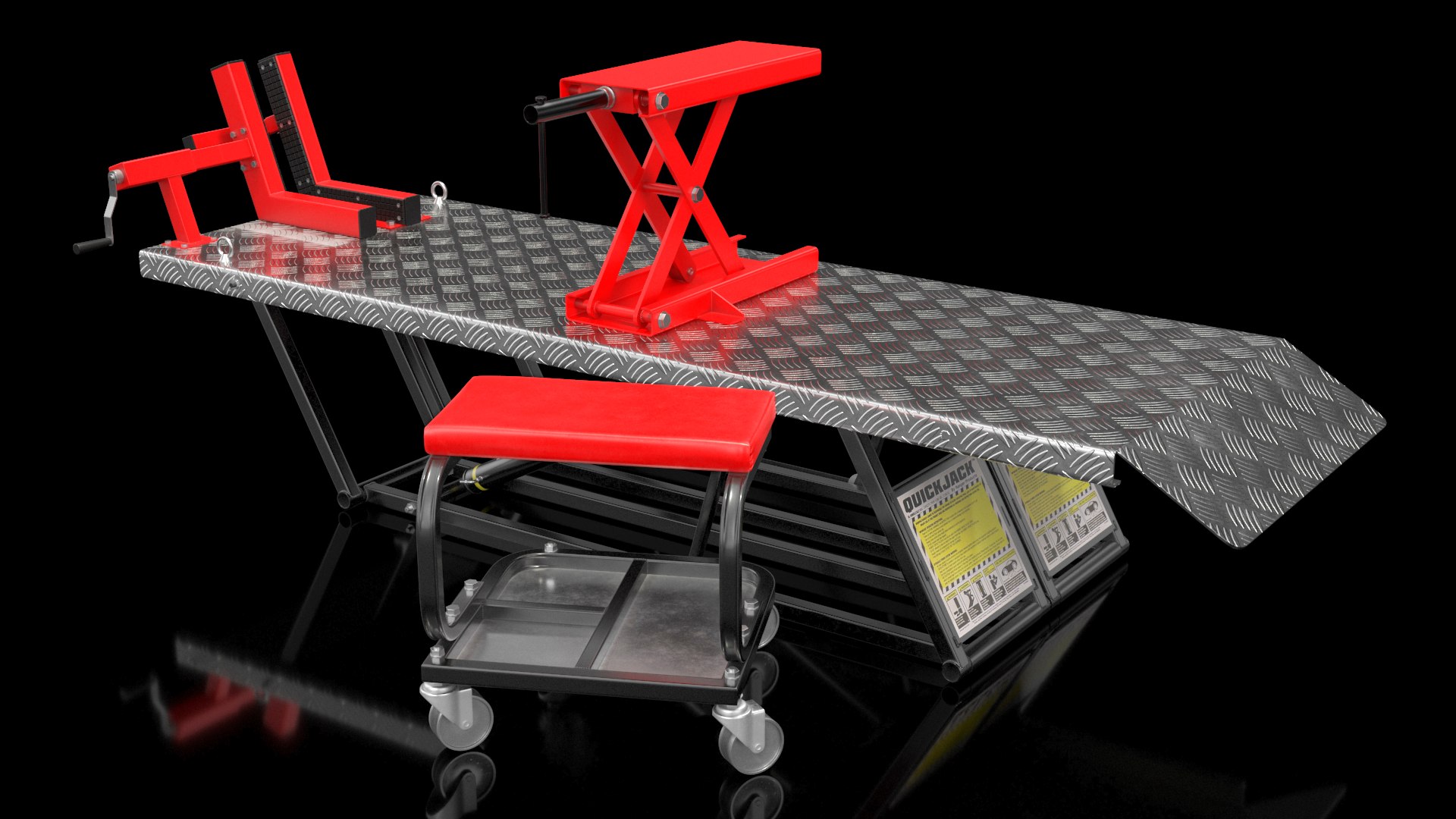 Quickjack motorcycle lift adapter model TurboSquid 1673049