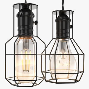 3D real industrial lamps
