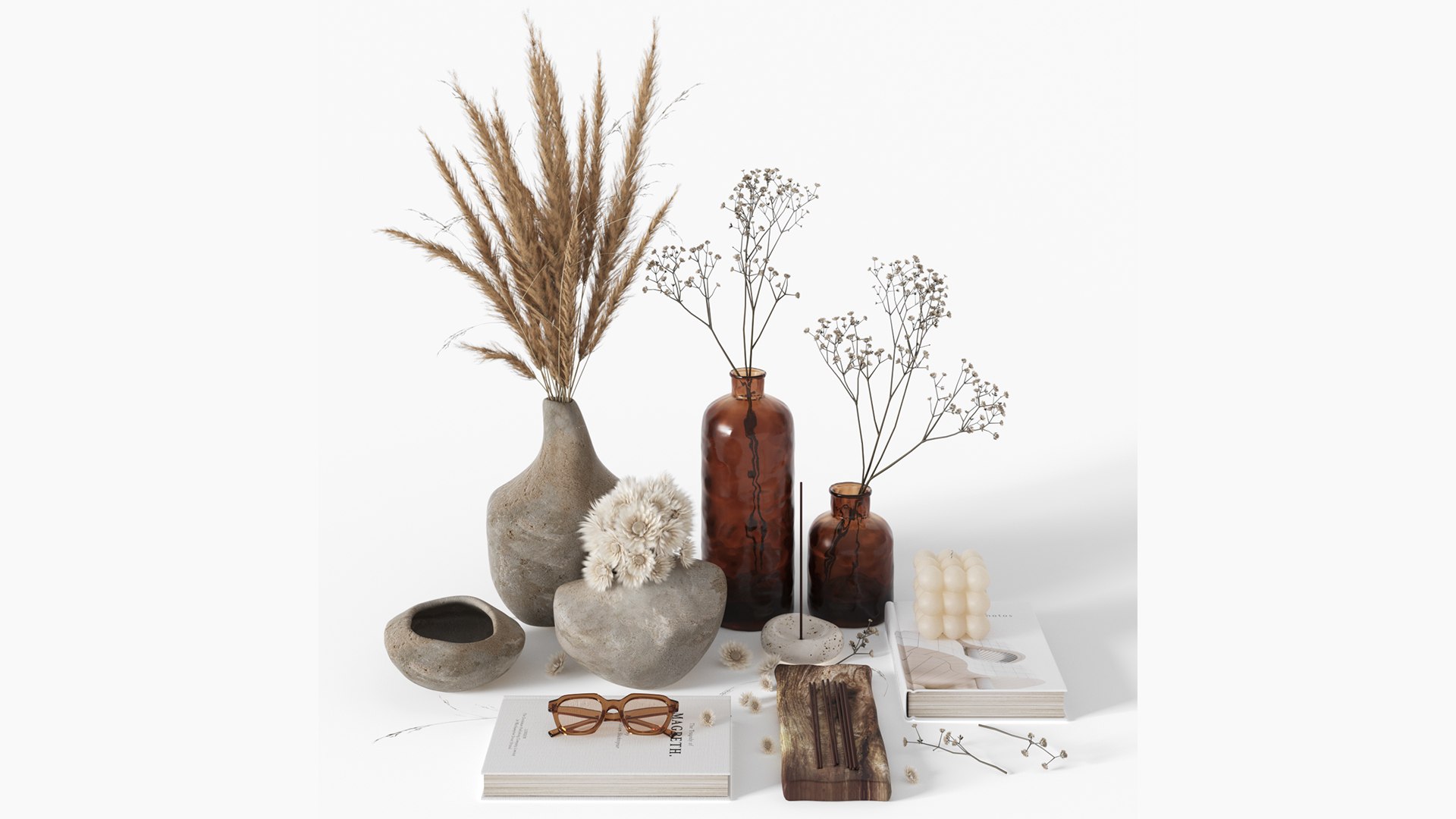 Decorative Set 01 3D Model - TurboSquid 2187810