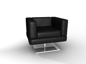black skin armchair 3d c4d