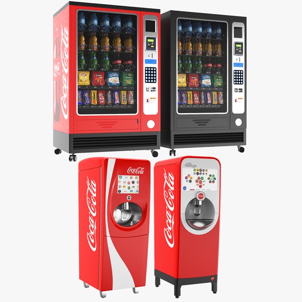 3D Four Detailed vending Machines model
