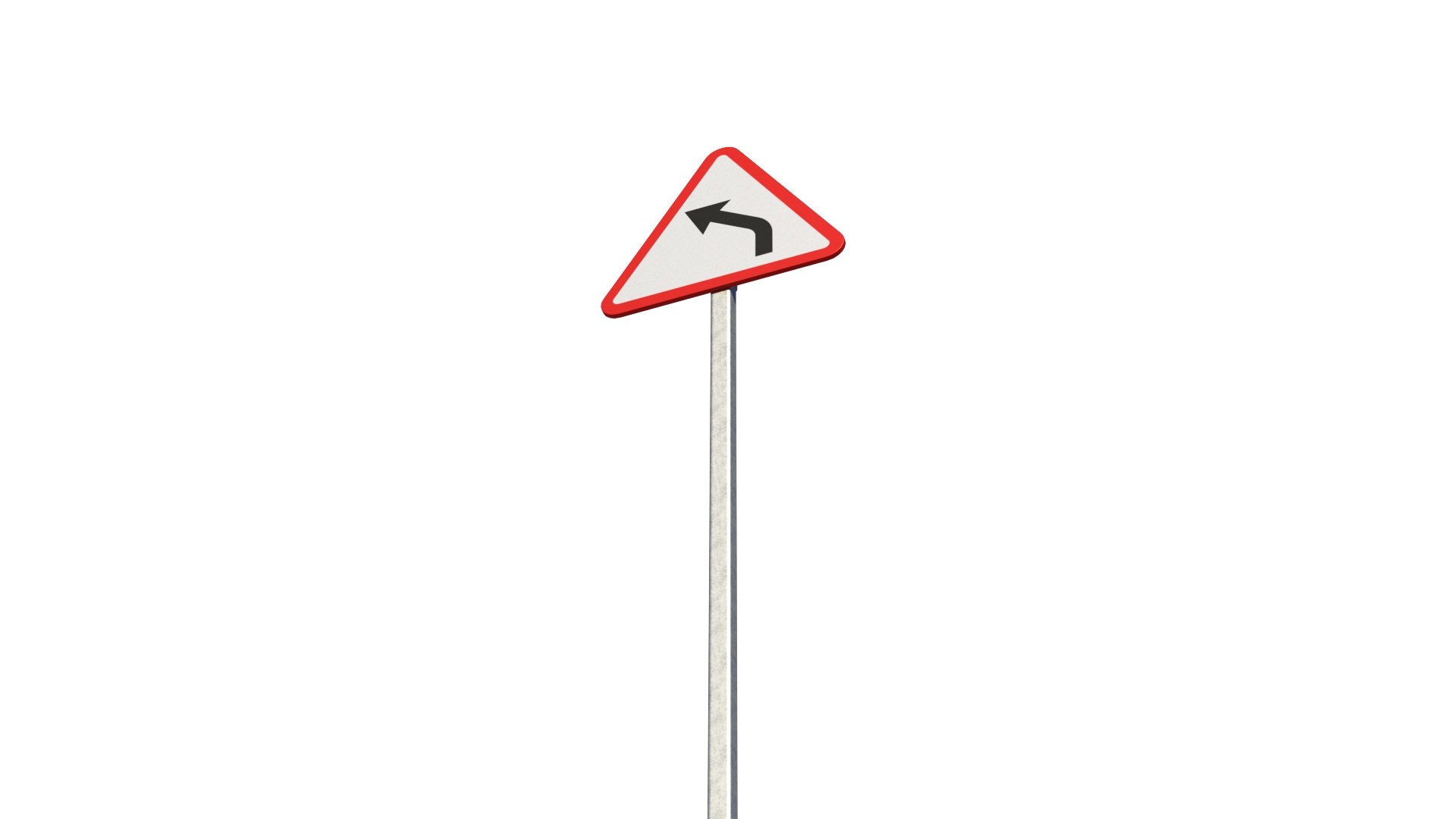 3D Left Curve Road Sign Model - TurboSquid 2106076