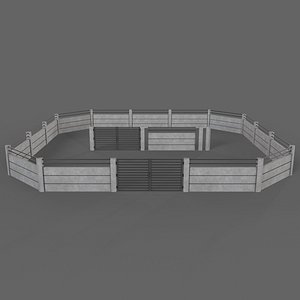 PBR Gate and Wall 4 3D model