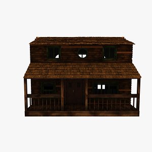 3D wood house cabin model