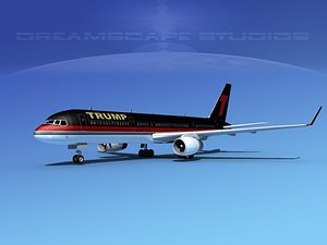 3d model airline trump boeing 757