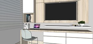 3D mueble tv escritorio