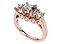 Cushion Side Round Diamonds Trilogy Ring Taper Shank-TCSRD-TP 3D Print Model