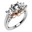 Cushion Side Round Diamonds Trilogy Ring Taper Shank-TCSRD-TP 3D Print Model