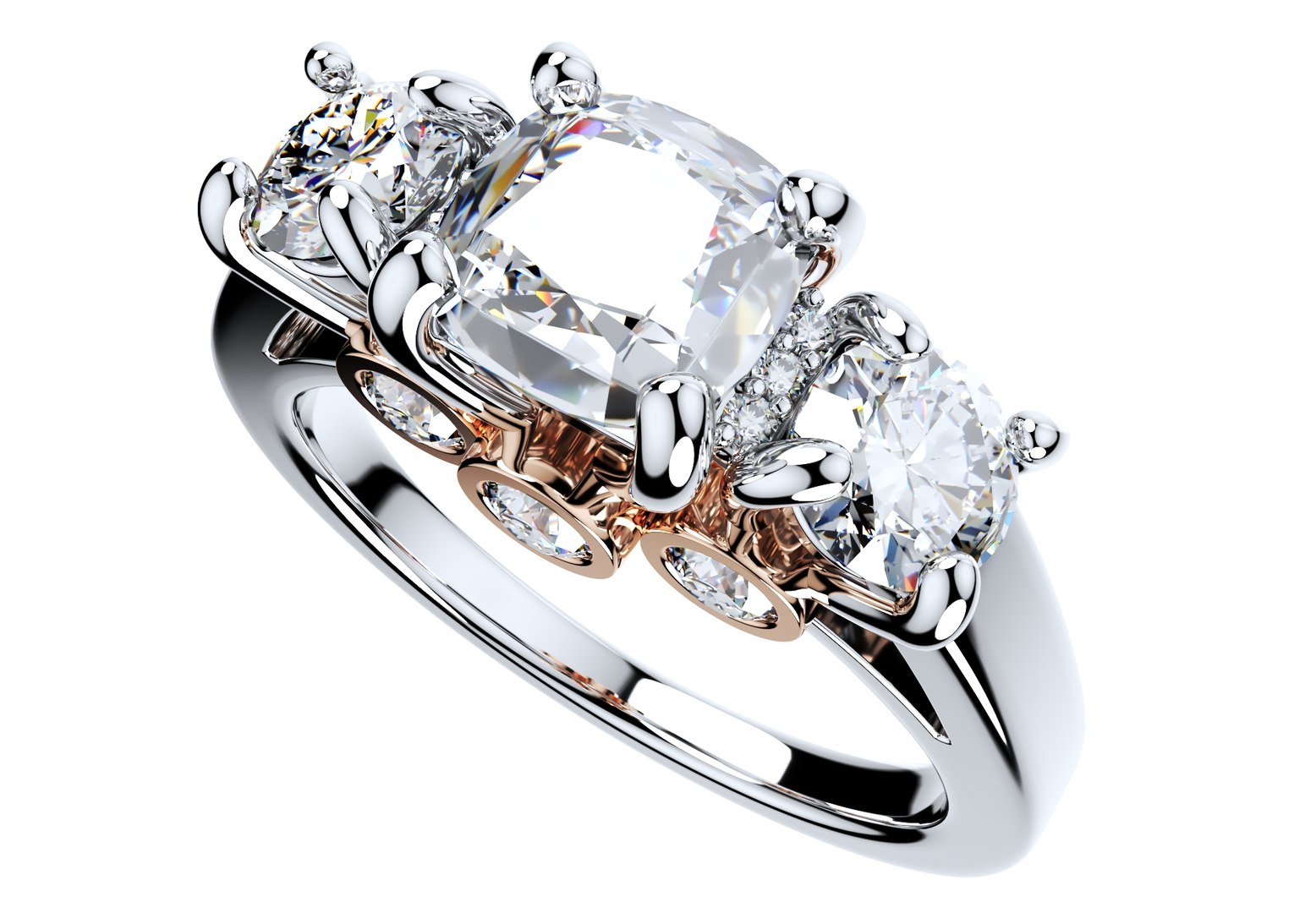 3D Cushion Side Round Diamonds Trilogy Ring Taper Shank-TCSRD-TP 3D Print Model model https://p.turbosquid.com/ts-thumb/Dd/k49ciL/ND/centercushionmixgoldtapershank2/jpg/1659531580/1920x1080/fit_q87/b1a3f830d83e0290b546a52a93dfbbe8add85a34/centercushionmixgoldtapershank2.jpg