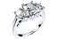Cushion Side Round Diamonds Trilogy Ring Taper Shank-TCSRD-TP 3D Print Model