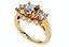 Cushion Side Round Diamonds Trilogy Ring Taper Shank-TCSRD-TP 3D Print Model