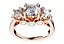 Cushion Side Round Diamonds Trilogy Ring Taper Shank-TCSRD-TP 3D Print Model