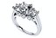 Cushion Side Round Diamonds Trilogy Ring Taper Shank-TCSRD-TP 3D Print Model